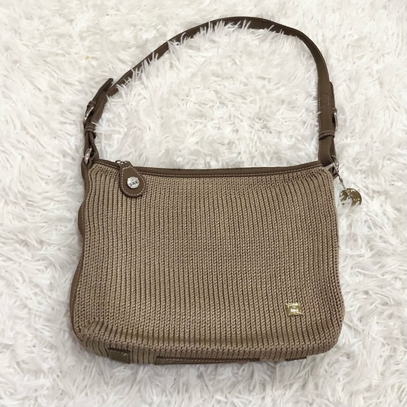 The Sak Woven Crochet Hobo Bag Tan Beige‎ Plaid Lining - Picture 1 of 13